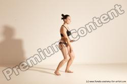 Underwear Martial art Woman White Moving poses Average long colored Dynamic poses Academic